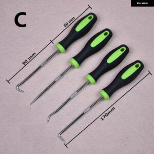 4ピース ピックとフックセット自動車 O リングオイルシール ガスケット プーラーリムーバークラフトハンドツールベアリングプーラーツール - c