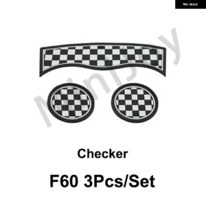 ユニオンジャックカップパッド グルーヴコースター自動ノンスリップマットパッド ミニクーパー S JCW クラブマン F54 F55 F56 F60 カントリーマン - F60 Checker