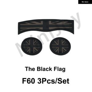 ユニオンジャックカップパッド グルーヴコースター自動ノンスリップマットパッド ミニクーパー S JCW クラブマン F54 F55 F56 F60 カントリーマン - F60 Black Flag