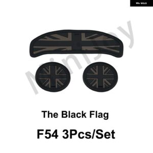 ユニオンジャックカップパッド グルーヴコースター自動ノンスリップマットパッド ミニクーパー S JCW クラブマン F54 F55 F56 F60 カントリーマン - F54 Black Flag