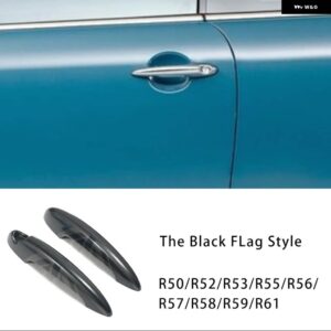 黒旗カー用品 ステッカー シェル 装飾 カバー ミニクーパー S JCW R53 R55 R56 R57 R58 R59 R60 R61 自動車 - Door handle Cover A
