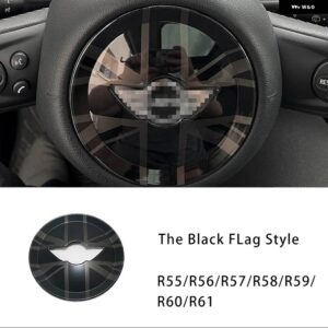 黒旗カー用品 ステッカー シェル 装飾 カバー ミニクーパー S JCW R53 R55 R56 R57 R58 R59 R60 R61 自動車 - Steering wheel cover