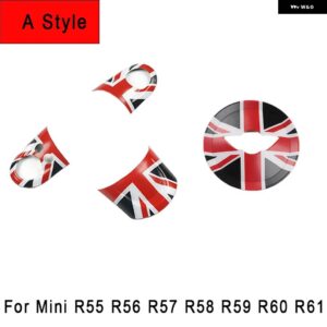 ミニ R55 R60 カントリーマンステアリング ホイールパネルボタン カバー スタイリング ステッカー ミニクーパー R56 R57 R58 R59 カー - Black Jack A