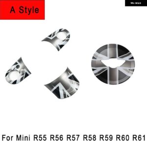 ミニ R55 R60 カントリーマンステアリング ホイールパネルボタン カバー スタイリング ステッカー ミニクーパー R56 R57 R58 R59 カー - Grey Jack A