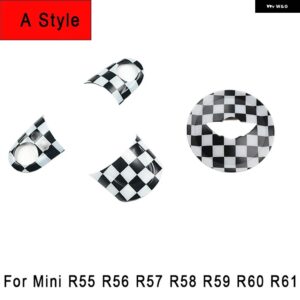 ミニ R55 R60 カントリーマンステアリング ホイールパネルボタン カバー スタイリング ステッカー ミニクーパー R56 R57 R58 R59 カー - Checker A