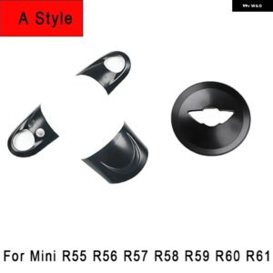 ミニ R55 R60 カントリーマンステアリング ホイールパネルボタン カバー スタイリング ステッカー ミニクーパー R56 R57 R58 R59 カー - Black A