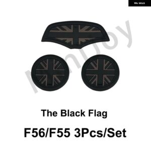 黒旗カップパッド グルーヴコースター自動ノンスリップマットパッド ミニクーパー S JCW クラブマン F54 F55 F56 F60 カントリーマン - Black Flag F55F56