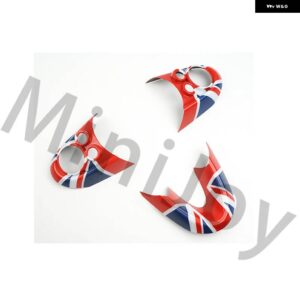 カーボンパターンステアリング ホイールボタン カバー ステッカー インテリア ミニクーパー S JCW F60 F55 F54 F56 F57 スタイリング - Union Jack A