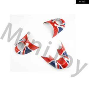 カーボンパターンステアリング ホイールボタン カバー ステッカー インテリア ミニクーパー S JCW F60 F55 F54 F56 F57 スタイリング - Union Jack B