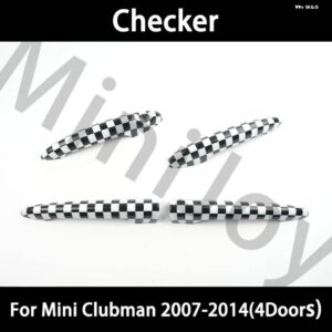 黒旗 ドアハンドル カバー ステッカー ミニクーパー ONE D S JCW R55 クラブマン 4 ドア 2007-2014 カースタイリング