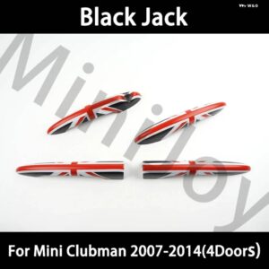 黒旗 ドアハンドル カバー ステッカー ミニクーパー ONE D S JCW R55 クラブマン 4 ドア 2007-2014 カースタイリング