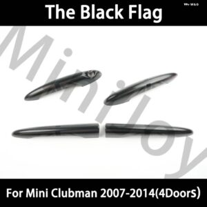 黒旗 ドアハンドル カバー ステッカー ミニクーパー ONE D S JCW R55 クラブマン 4 ドア 2007-2014 カースタイリング