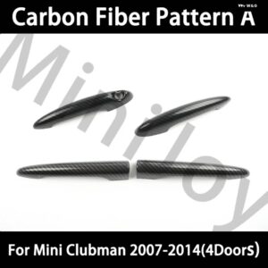 黒旗 ドアハンドル カバー ステッカー ミニクーパー ONE D S JCW R55 クラブマン 4 ドア 2007-2014 カースタイリング