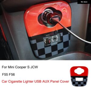 ジョンクーパーワークススタイルカー用品 ステッカー シェル 装飾 カバー ミニクーパー S JCW F55 F56 F57 F54 F60 自動車 - USB panel Cover F56