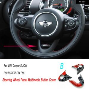 ジョンクーパーワークススタイルカー用品 ステッカー シェル 装飾 カバー ミニクーパー S JCW F55 F56 F57 F54 F60 自動車 - steering wheel B
