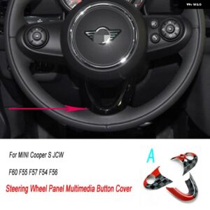 ジョンクーパーワークススタイルカー用品 ステッカー シェル 装飾 カバー ミニクーパー S JCW F55 F56 F57 F54 F60 自動車 - steering wheel A
