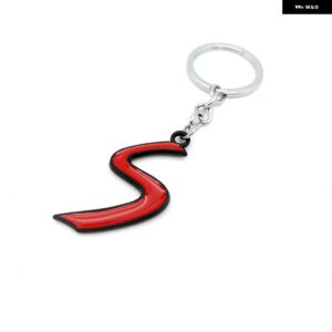 キーホルダー 3D メタル S ロゴエンブレムキーチェーンリングホルダー ミニ F56 F54 F55 R60 R55 R56 R57 R53 R52 - black