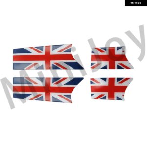 黒旗 インテリア ドアハンドル ノブ カバー ステッカー ミニ 1 クーパー S D JCW F55 自動トリム - F55 Union Jack