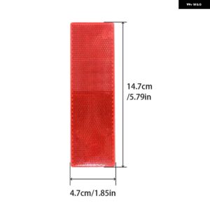 5個 トラック トレーラー長方形 プラスチック リフレクター 反射テープ粘着自動車安全夜間ハザードプレート ステッカー カー - 5Pcs Red NO Hole