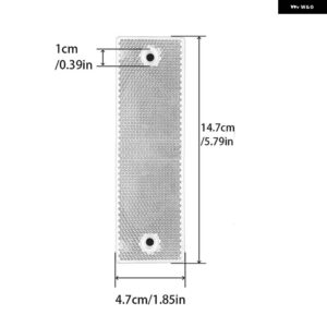 5個 トラック トレーラー長方形 プラスチック リフレクター 反射テープ粘着自動車安全夜間ハザードプレート ステッカー カー - 5Pcs WhiteWith Hole