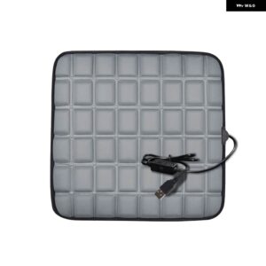 5V 加熱カーシート クッション カバー シート ヒーターウォーマー冬 クッション カードドライバー加熱シート クッション USB 充電ソファウォーマーマット - Grey