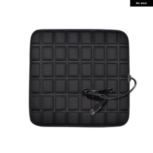 5V 加熱カーシート クッション カバー シート ヒーターウォーマー冬 クッション カードドライバー加熱シート クッション USB 充電ソファウォーマーマット - black