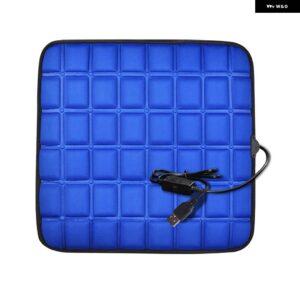 5V 加熱カーシート クッション カバー シート ヒーターウォーマー冬 クッション カードドライバー加熱シート クッション USB 充電ソファウォーマーマット - blue