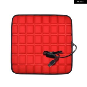 5V 加熱カーシート クッション カバー シート ヒーターウォーマー冬 クッション カードドライバー加熱シート クッション USB 充電ソファウォーマーマット - red