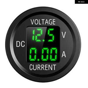 D6 LED デジタル電圧計パネルメーター 簡単にインストール電流計ボルト電流個人用車エレメント 12-24V トラック - Green