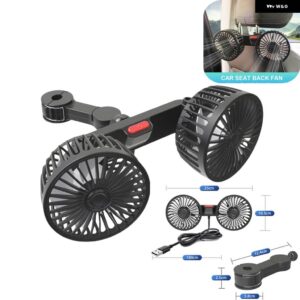 12 V/24 V 車ネッククーラー USB 充電電気自動車冷却ファン デュアルヘッド電動シート バック/ダッシュボード クーラー 車両 SUV 用 - B