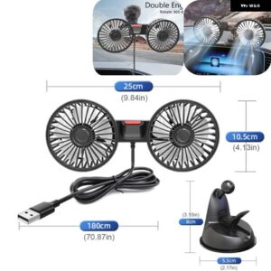 12 V/24 V 車ネッククーラー USB 充電電気自動車冷却ファン デュアルヘッド電動シート バック/ダッシュボード クーラー 車両 SUV 用 - A
