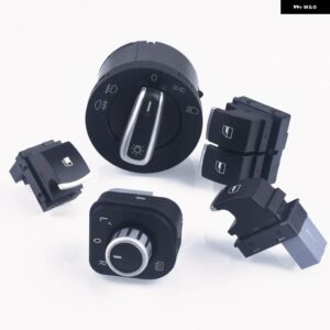 VW EOS ゴルフ MK5 MK6 GTI シロッコポロウサギ 2 ドア窓 ヘッドライト バックミラー スイッチ - a