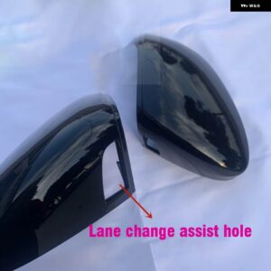 VW ゴルフ 8 MK8 2020 2021 ミラー カバー キャップバックミラー ケースカバー カーボンルック明黒カバー - With lane change 2