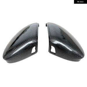 VW ゴルフ 8 MK8 2020 2021 ミラー カバー キャップバックミラー ケースカバー カーボンルック明黒カバー - With lane change 1