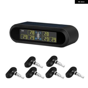 6 輪 トラック バス ソーラー ワイヤレス タイヤエア圧 システム 6 アウターセンサー LCD ディスプレイ TPMS トレーラー RV キャンピングカー用 - Internal