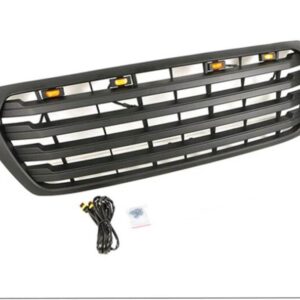 フロント レーシング グリルグリル ABS マスクバンパー ABS カバー フィット 2007-2015 ランドクルーザー LC200 グリルオート - LED
