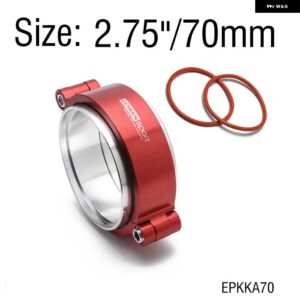 HD クランプシステム アセンブリ 排気 V バンドクランプ陽極酸化 2.0インチ 2.5インチ 2.75インチ 3.0インチ 外径 ターボ /インタークーラーパイプ EPKKA - 2.75inch 70mm Red