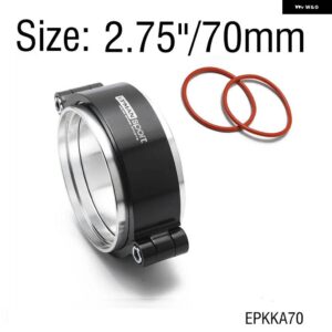 HD クランプシステム アセンブリ 排気 V バンドクランプ陽極酸化 2.0インチ 2.5インチ 2.75インチ 3.0インチ 外径 ターボ /インタークーラーパイプ EPKKA - 2.75inch 70mm Black
