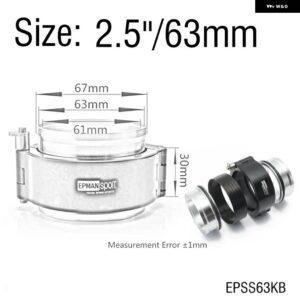 HD クランプシステム アセンブリ 排気 V バンドクランプクイックリリース 2.0インチ /2.5インチ /2.75インチ /3.0インチ 外径排気/インタークーラーピップ/ - 2.5inch 63mm Black