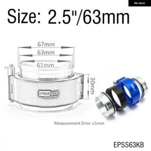 HD クランプシステム アセンブリ 排気 V バンドクランプクイックリリース 2.0インチ /2.5インチ /2.75インチ /3.0インチ 外径排気/インタークーラーピップ/ - 2.5inch 63mm Blue