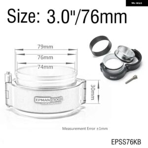 HD クランプシステム アセンブリ 排気 V バンドクランプクイックリリース 2.0インチ /2.5インチ /2.75インチ /3.0インチ 外径排気/インタークーラーピップ/ - 3inch 76mm Black