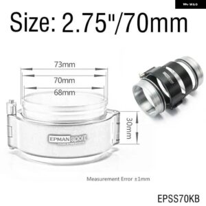 HD クランプシステム アセンブリ 排気 V バンドクランプクイックリリース 2.0インチ /2.5インチ /2.75インチ /3.0インチ 外径排気/インタークーラーピップ/ - 2.75inch 70mm Black