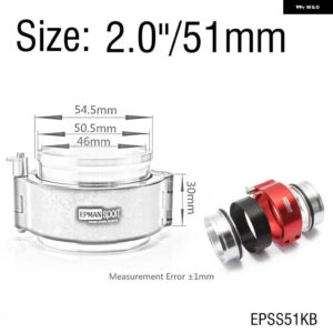 HD クランプシステム アセンブリ 排気 V バンドクランプクイックリリース 2.0インチ /2.5インチ /2.75インチ /3.0インチ 外径排気/インタークーラーピップ/ - 2.0inch 51mm Red