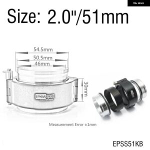 HD クランプシステム アセンブリ 排気 V バンドクランプクイックリリース 2.0インチ /2.5インチ /2.75インチ /3.0インチ 外径排気/インタークーラーピップ/ - 2.0inch 51mm Black