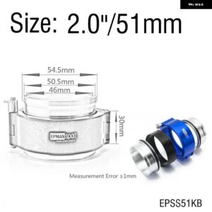 HD クランプシステム アセンブリ 排気 V バンドクランプクイックリリース 2.0インチ /2.5インチ /2.75インチ /3.0インチ 外径排気/インタークーラーピップ/ - 2.0inch 51mm Blue