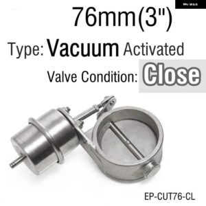 真空作動排気カットアウト/ダンプ 51MM/60MM/63MM/70MM/76MM クローズスタイル圧力: 約 1 BAR - 76mm