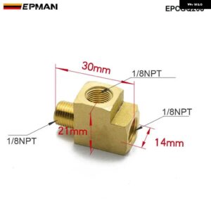 真鍮パイプ 継手 BARSTOCK ストリートティー T 3 ウェイ NPT 1/8インチ F X 1/8インチ F X 1/8インチ オスアダプター継手 F/パイプ /タンク EPCGQ208 - Gold