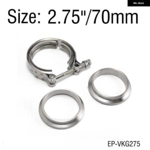 1.75インチ 2インチ 2.25インチ 2.5インチ 2.75インチ 3インチ / 45MM 51MM 57MM 63MM 70MM 76MM V バンドクランプフィットオールスタイル エキゾースト シ - 2.75 Inch