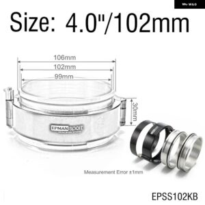 クイックリリースクランプパフォーマンス HD クランプシステム アセンブリ OD 3.5インチ 4.0インチ 5.0インチ スロットルボディインタークーラーパイプ ター - 4.0inch 102mm Black