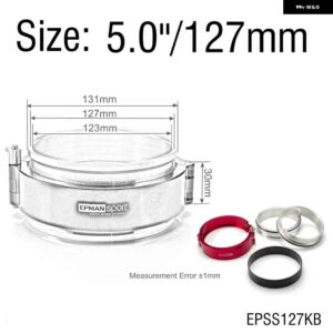 クイックリリースクランプパフォーマンス HD クランプシステム アセンブリ OD 3.5インチ 4.0インチ 5.0インチ スロットルボディインタークーラーパイプ ター - 5.0inch 127mm Red